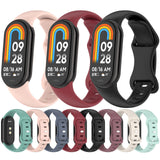 For-Xiaomi-Smart-Band-10-/-9-/-8-Splayed-Tail-Reverse-Buckle-Silicone-Watch-Band(Black)