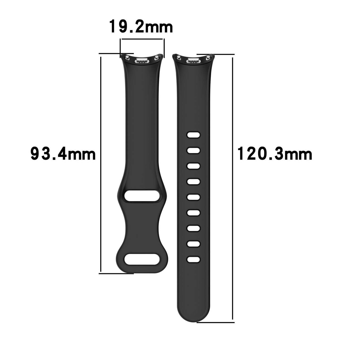 For-Xiaomi-Smart-Band-10-/-9-/-8-Splayed-Tail-Reverse-Buckle-Silicone-Watch-Band(Black)