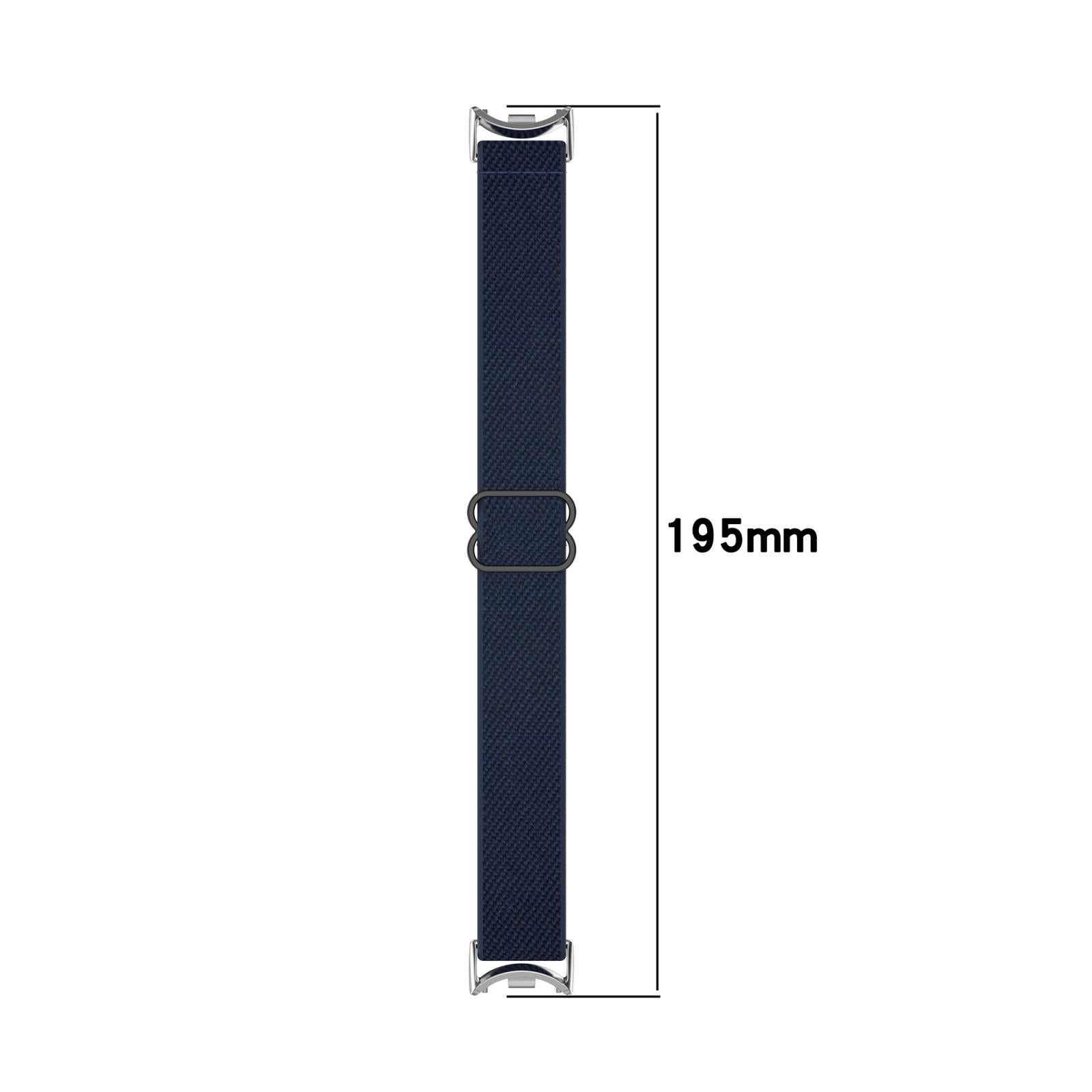 For-Xiaomi-Smart-Band-10-/-9-/-8-Slide-Buckle-Nylon-Elastic-Braided-Watch-Band(Blue)