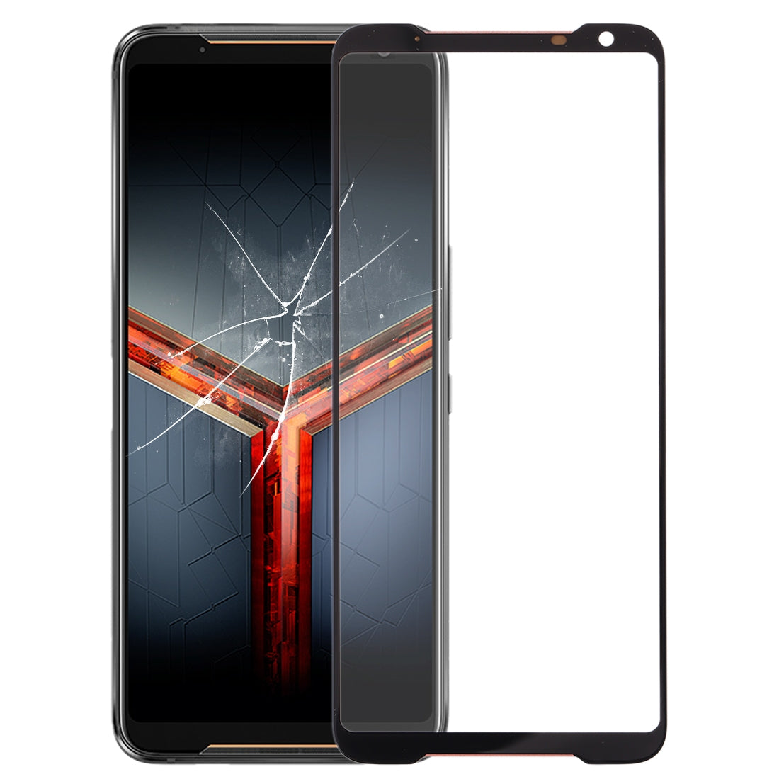 Front-Screen-Outer-Glass-Lens-for-Asus-ROG-Phone-II-ZS660KL-(Black)