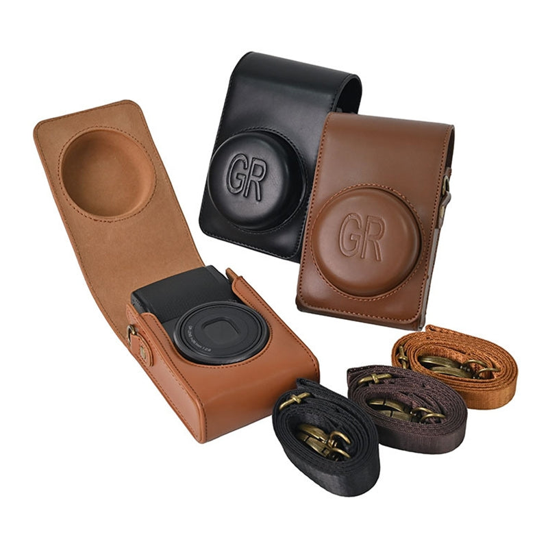 Full-Body-Camera-PU-Leather-Case-Bag-with-Strap-for-Ricoh-GR-/-GRII-/-GRIII,-Casio-ZR1200-/-ZR1500/-ZR2000/-ZR3500,-ZR3600-/-ZR3700-/-ZR5500-(Black)