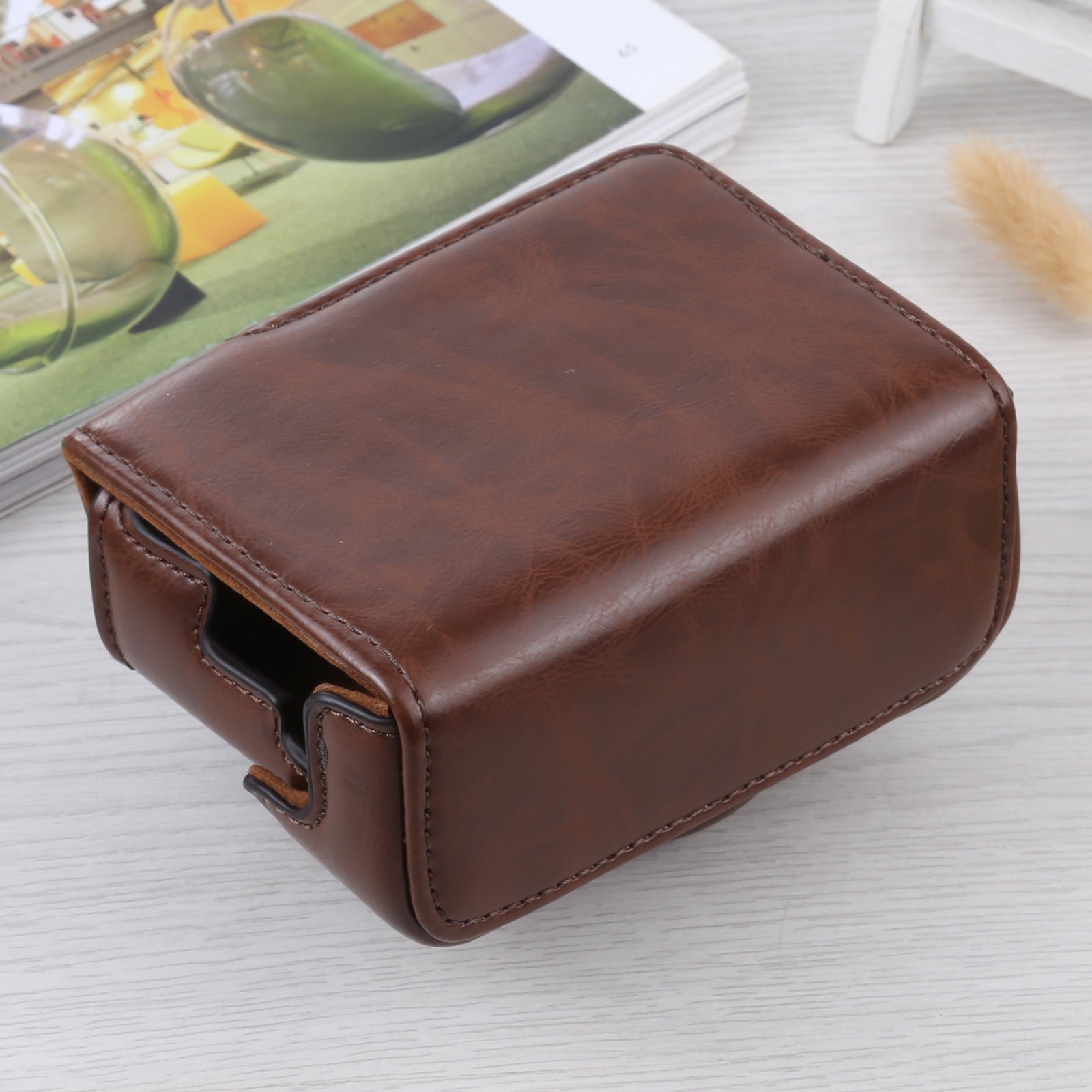 Full-Body-Camera-PU-Leather-Case-Bag-for-Sony-ZV-1(Coffee)