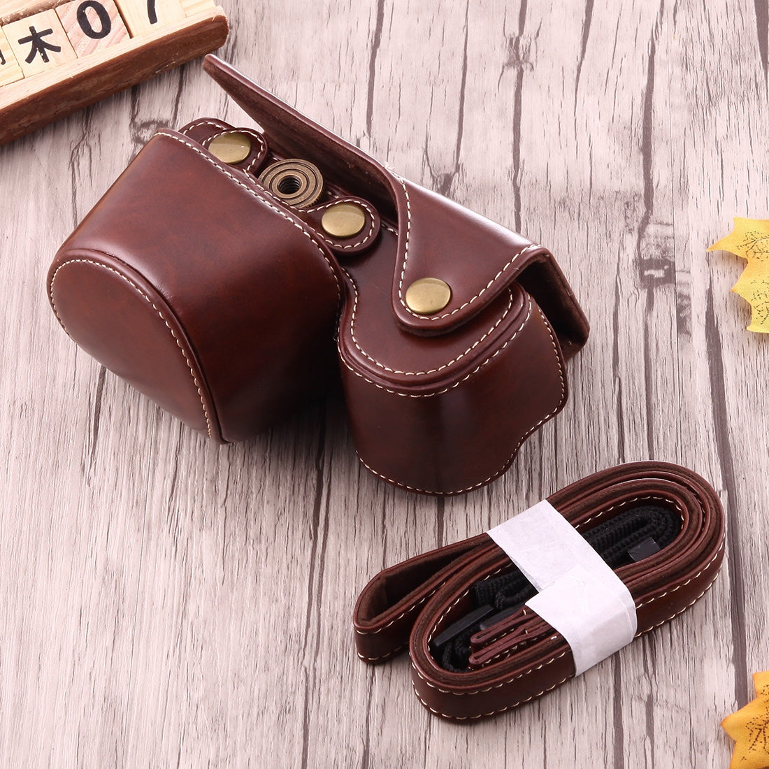 Full-Body-Camera-PU-Leather-Case-Bag-with-Strap-for-Sony-A6000-/-A6300-/-Nex-6(Coffee)