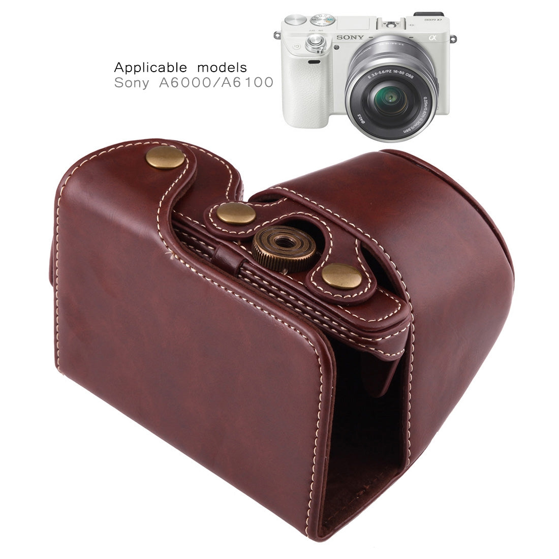 Full-Body-Camera-PU-Leather-Case-Bag-with-Strap-for-Sony-A6000-/-A6300-/-Nex-6(Coffee)