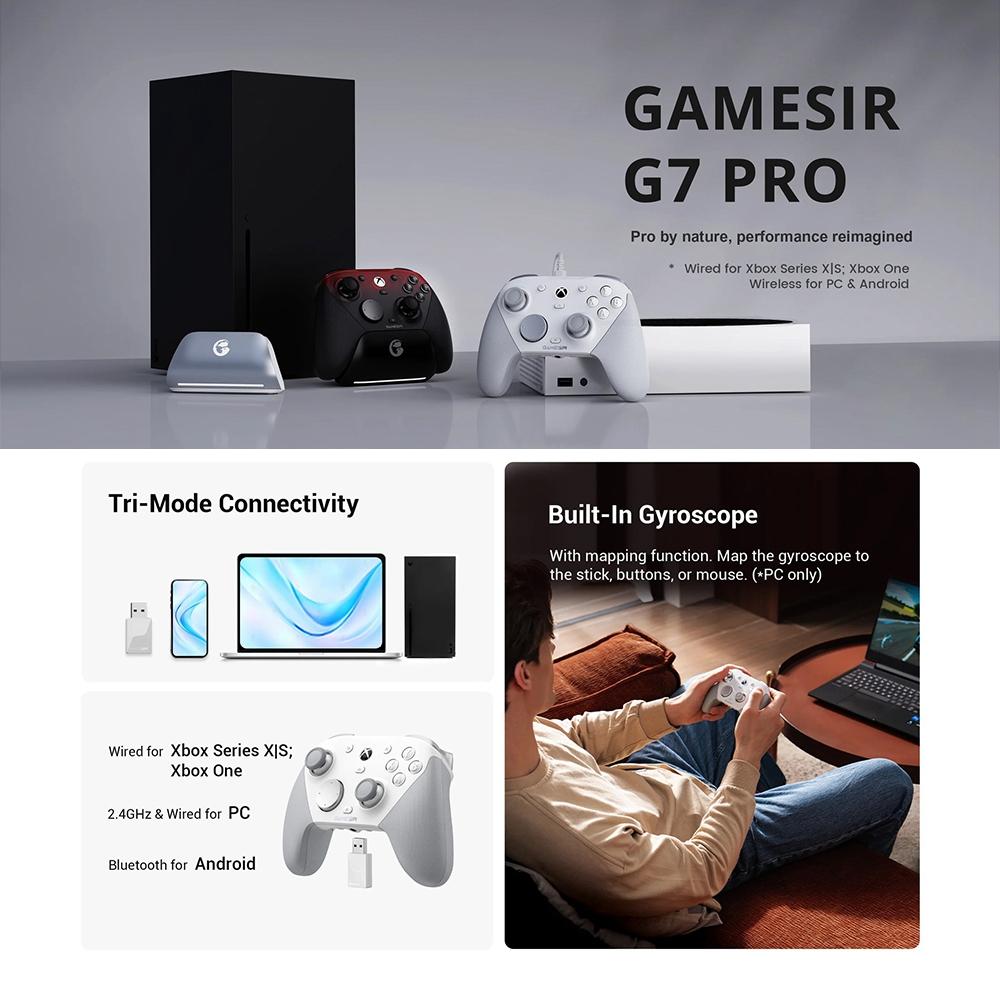 G7-Pro-Bluetooth-Wireless-Tri-Mode-Game-Controller-for-Xbox-/-Steam-/-PC-/-Android(White)