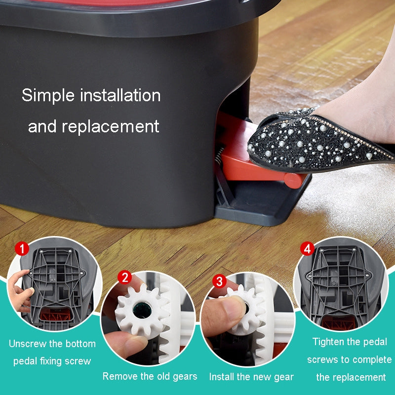 Gear-Accessories-For-Vileda-/-O-Cedar-Easywring-RinseClean-Foot-Pedal-Rotary-Mop-Bucket(White)