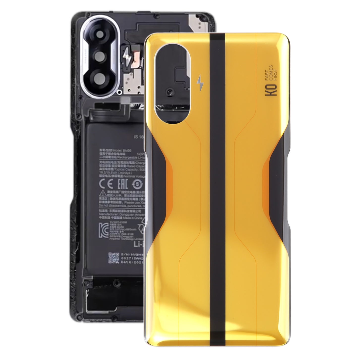 Glass-Battery-Back-Cover-for-Xiaomi-Redmi-K40-Gaming(Yellow)