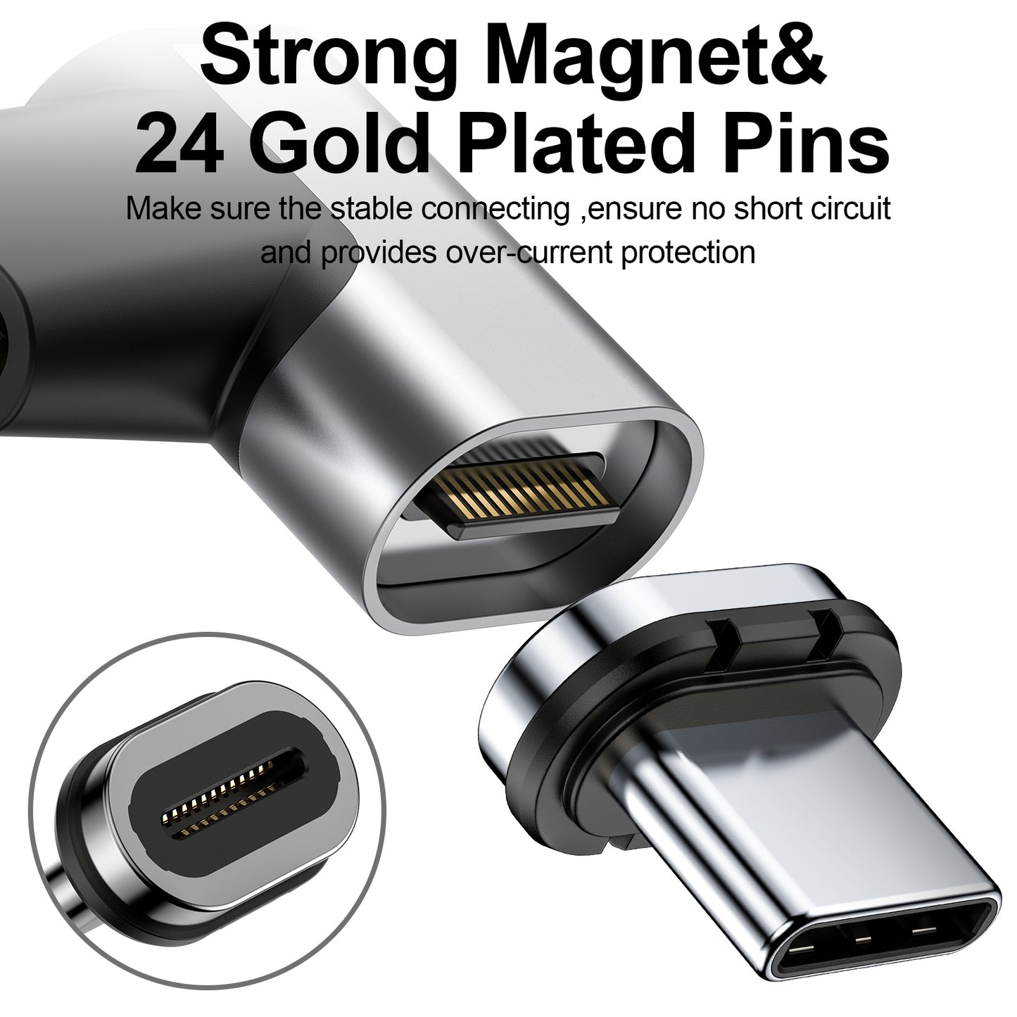 Gold-Plated-Pins-USB-C-/-Type-C-Magnetic-Adapter