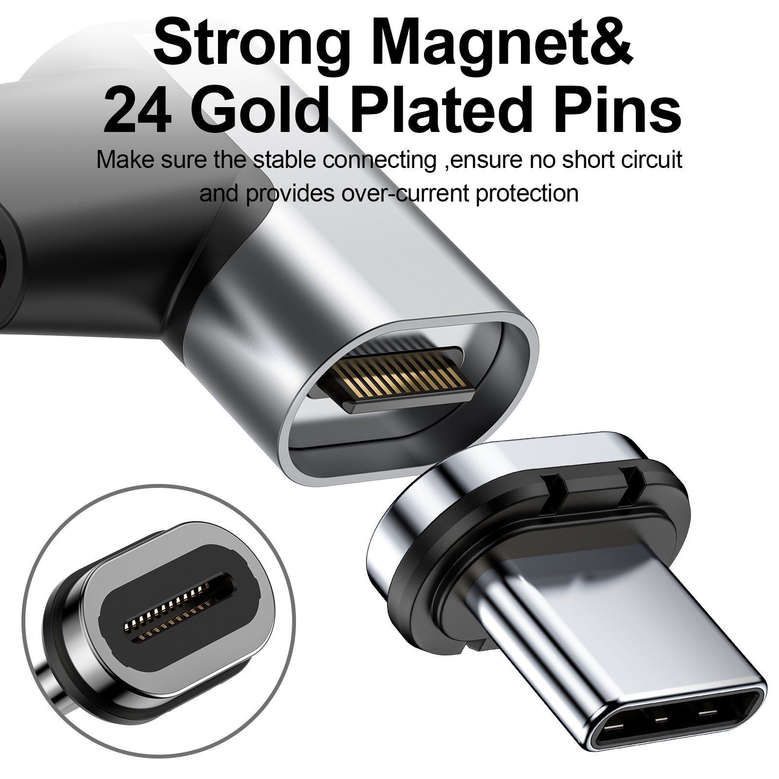Gold-Plated-Pins-USB-C-/-Type-C-Magnetic-Adapter