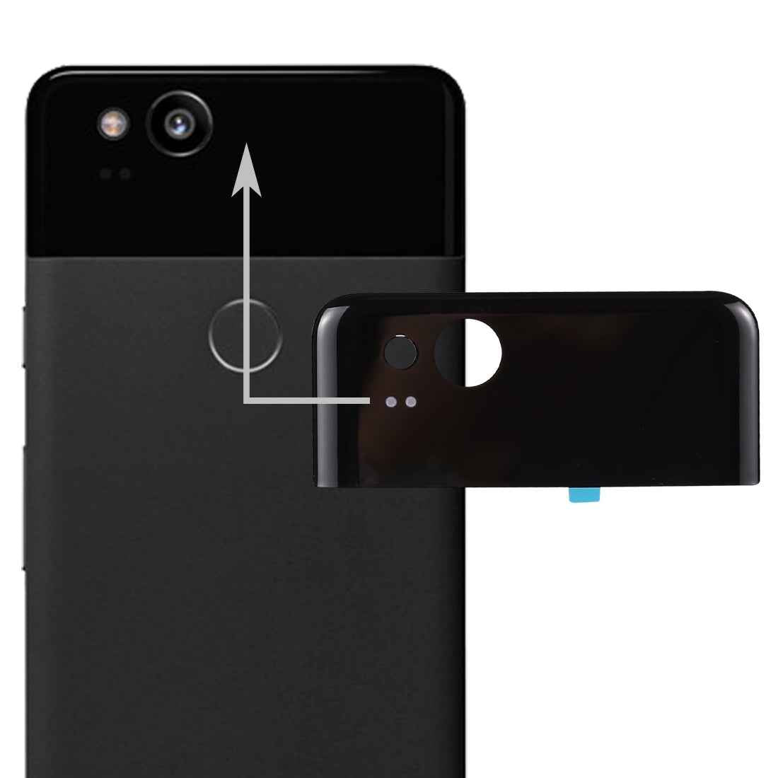 Google-Pixel-2-Back-Cover-Top-Glass-Lens-Cover(Black)