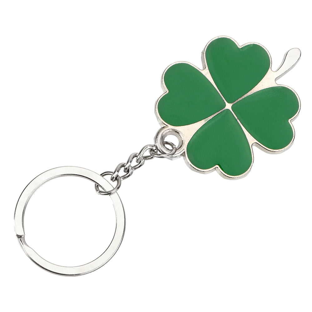 Green-Leaf-Car-Keychain-Keyring-Lucky-Key-Chain-Purse-Bag-Pendants-Steel-Stainless-Car-Styling-Four-leaf-Clover-Key-Rings