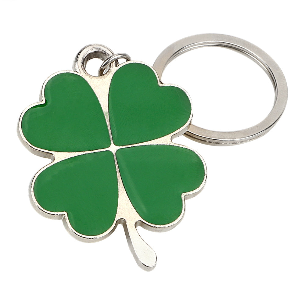 Green-Leaf-Car-Keychain-Keyring-Lucky-Key-Chain-Purse-Bag-Pendants-Steel-Stainless-Car-Styling-Four-leaf-Clover-Key-Rings