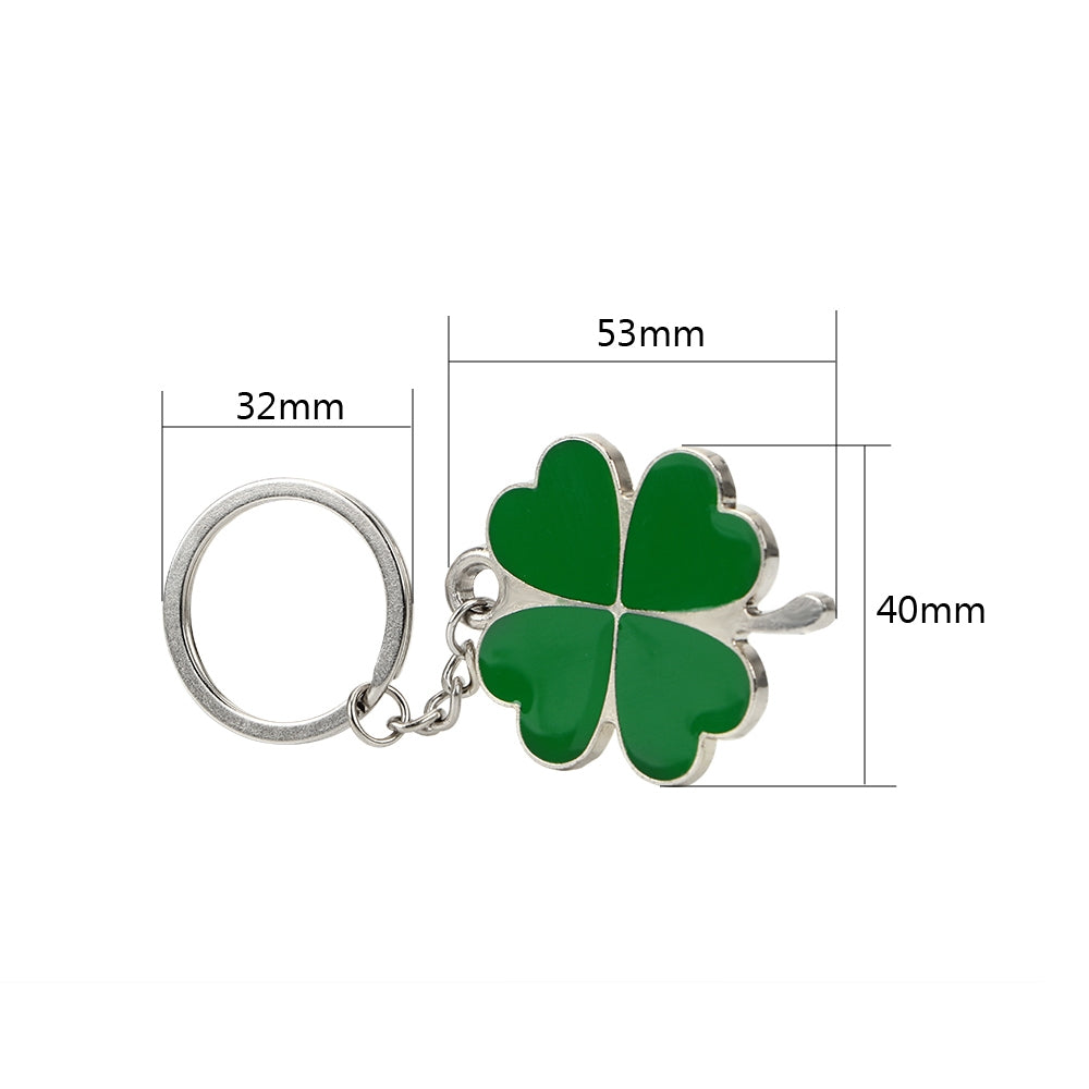 Green-Leaf-Car-Keychain-Keyring-Lucky-Key-Chain-Purse-Bag-Pendants-Steel-Stainless-Car-Styling-Four-leaf-Clover-Key-Rings