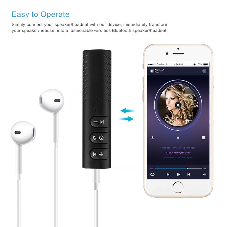 H-139-3.5mm-Lavalier-Bluetooth-Audio-Receiver-with-Metal-Adapter(Black)