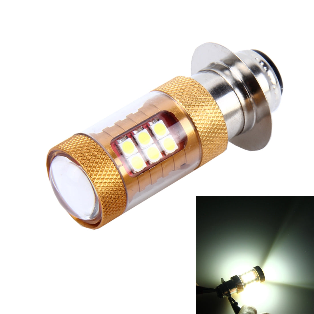 H6M/P15D-15W-1300-LM-6500K-Motorcycle-Headlight-with-28-SMD-3030-LED-Lamps,-DC-12V(White-Light)