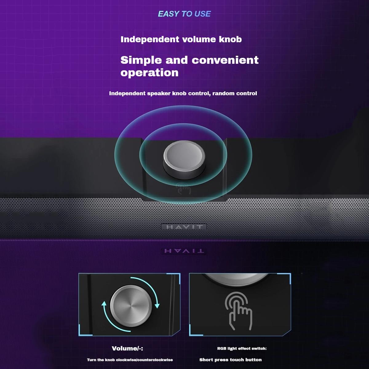 Havit-M19-RGB-Lighting-Effect-Desktop-Computer-Wired-Speaker,-Color:-Black-Bluetooth-Version