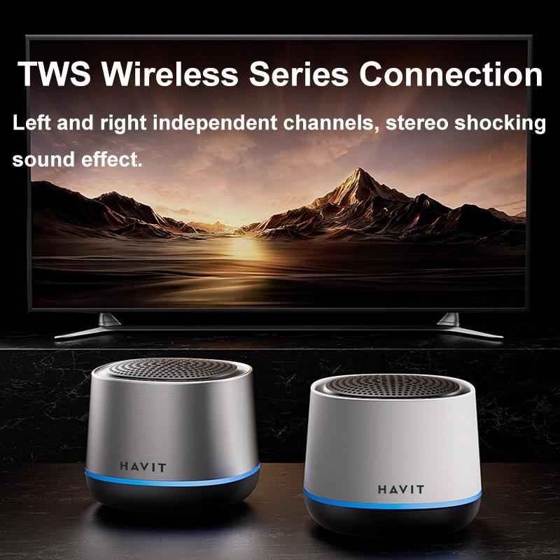 Havit-M8-Mini-TWS-Wireless-Bluetooth-Speaker-Home-Subwoofer(Silver)