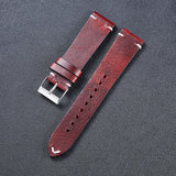 HB001-Color-Changing-Retro-Oil-Wax-Leather-Universal-Watch-Band,-Size:-20mm(Wine-Red)