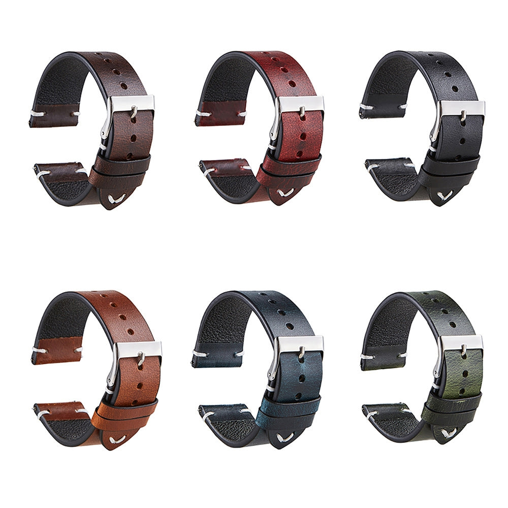 HB001-Color-Changing-Retro-Oil-Wax-Leather-Universal-Watch-Band,-Size:-20mm(Wine-Red)
