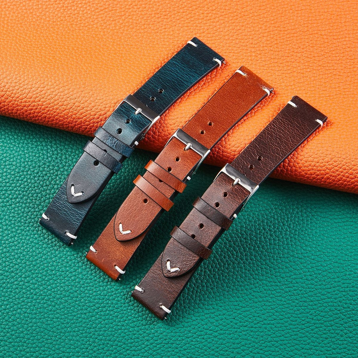 HB001-Color-Changing-Retro-Oil-Wax-Leather-Universal-Watch-Band,-Size:-20mm(Wine-Red)