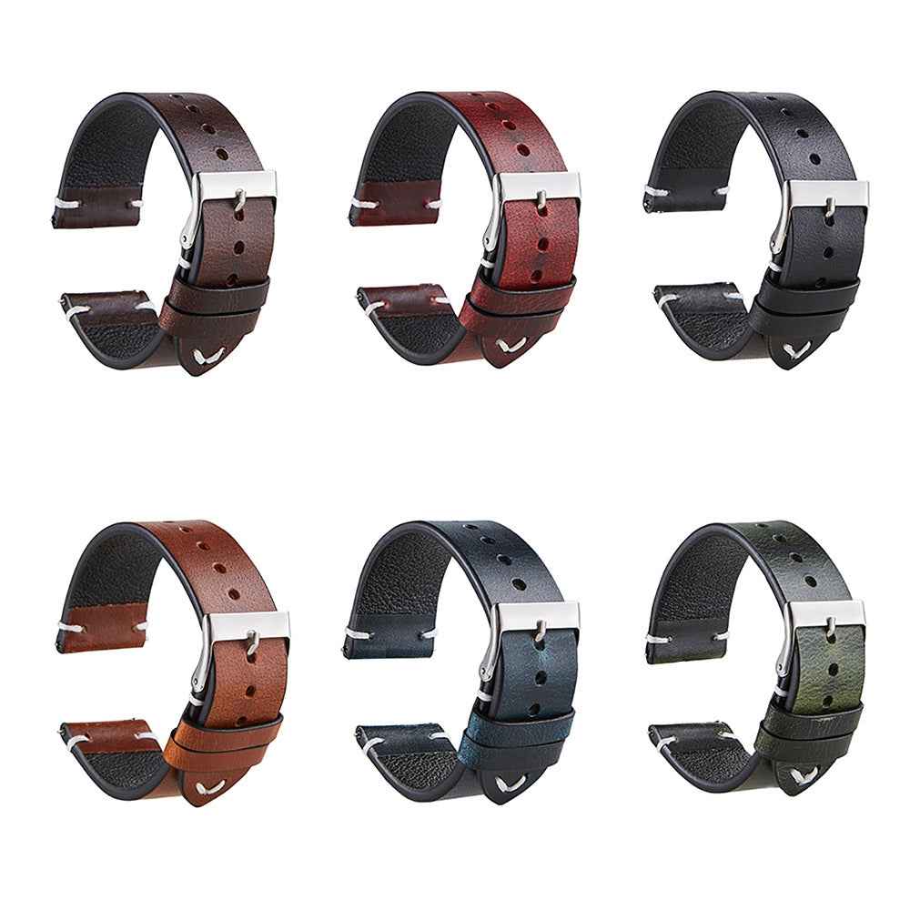 HB001-Color-Changing-Retro-Oil-Wax-Leather-Universal-Watch-Band,-Size:-22mm(Deep-Brown)