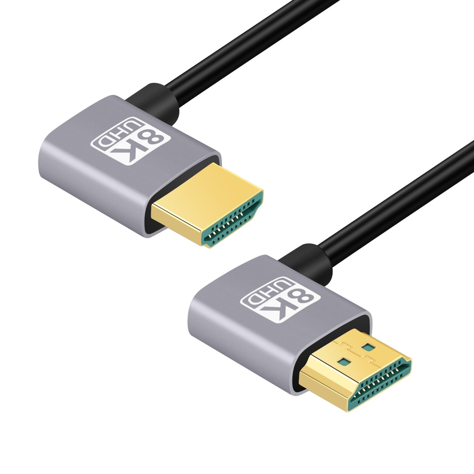 HDMI-Male-to-HDMI-Male-Dual-Elbow-HD-Audio-Video-Adapter-Cable,-Length:0.5m(Left-Right-Bend)
