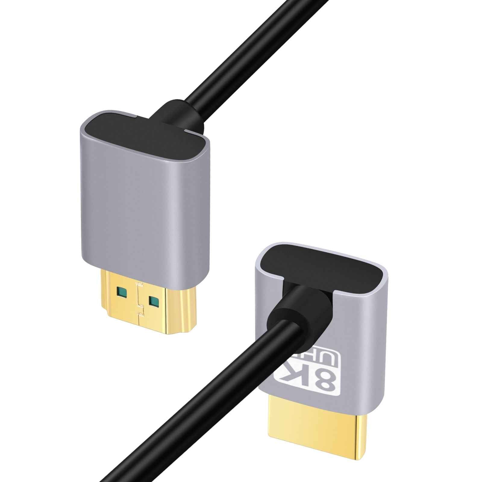 HDMI-Male-to-HDMI-Male-Dual-Elbow-HD-Audio-Video-Adapter-Cable,-Length:0.5m(Dual-Down-Bend)
