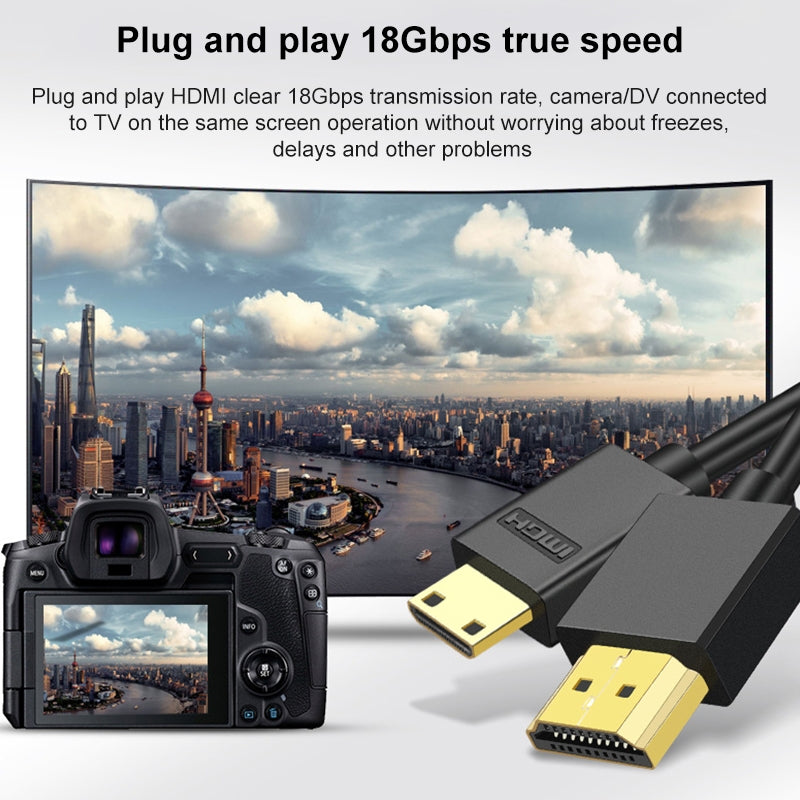 HDMI-to-Mini-HDMI-4K-UHD-18Gbps-Video-Connection-Cable,-Length:0.3m(Black)