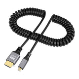 HDMI-Type-A-to-HDMI-Type-D-HDMI-OD4.0-Spring-Cable,-Length:-0.5m~2.4m(Grey-Shell)