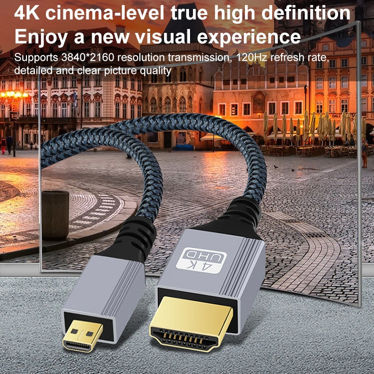 HDTV-to-Micro-HDTV-4K-120Hz-Computer-Digital-Camera-HD-Video-Adapter-Cable,-Length:10m