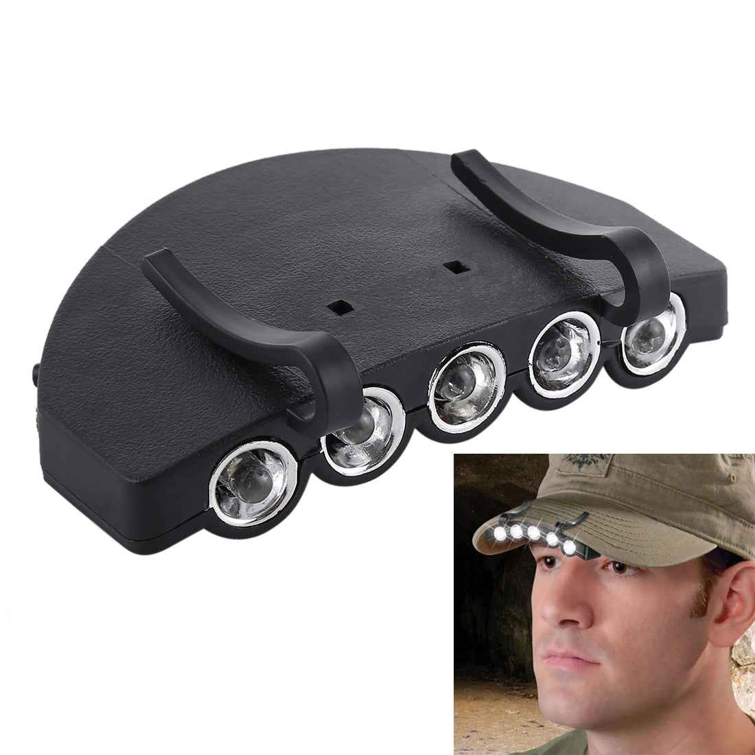 Head-Light-Lamp-Cap-Torch-Bulb,-5-LED-White-Light,-for-Outdoor-Fishing-Camping-Hunting(Black)