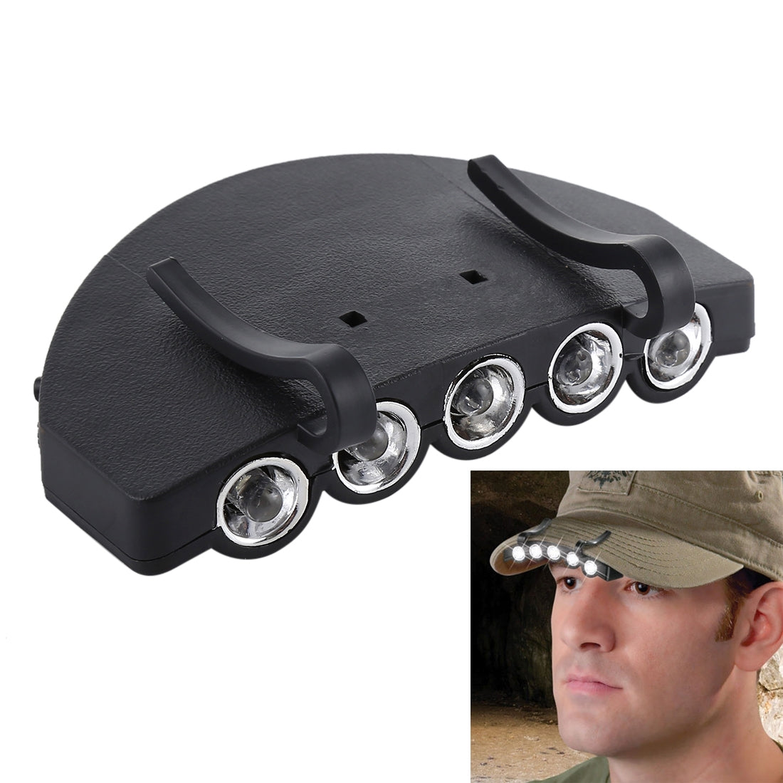 Head-Light-Lamp-Cap-Torch-Bulb,-5-LED-White-Light,-for-Outdoor-Fishing-Camping-Hunting(Black)