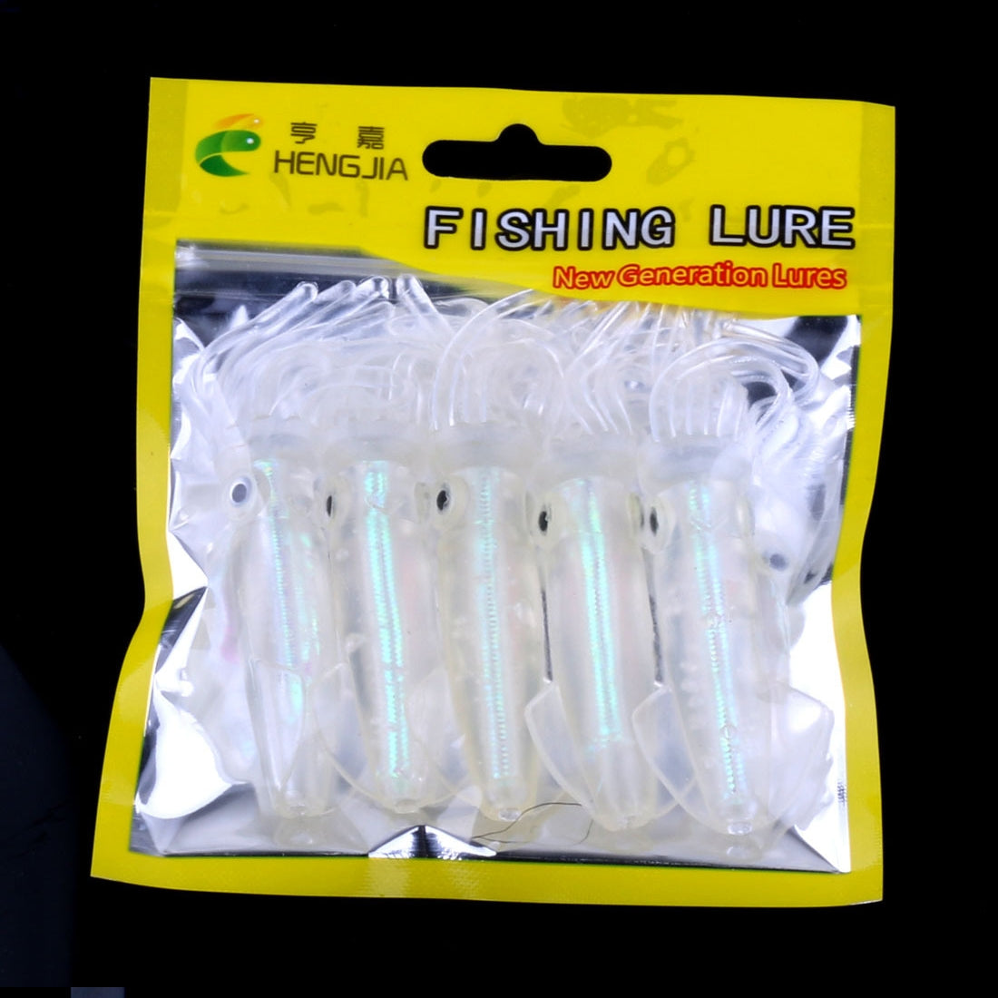 HENGJIA-5PCS-Luminous-Squids-Plastic-Soft-Baits-Artificial-Fishing-Lures-Bionic-Fishing-Bait,-Length:-9-cm