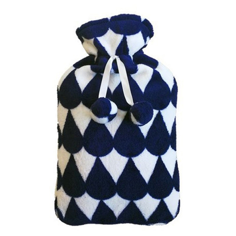 Hot-Water-Bottle-Solid-Color-Knitting-Cover-(Without-Hot-Water-Bottle)-Water-filled-Hot-Water-Soft-Knitting-Bottle-Velvet-Bag(Coral-velvet-blue-water-droplets)