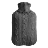 Hot-Water-Bottle-Solid-Color-Knitting-Cover-(Without-Hot-Water-Bottle)-Water-filled-Hot-Water-Soft-Knitting-Bottle-Velvet-Bag(Deep-grey)