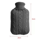 Hot-Water-Bottle-Solid-Color-Knitting-Cover-(Without-Hot-Water-Bottle)-Water-filled-Hot-Water-Soft-Knitting-Bottle-Velvet-Bag(Deep-grey)