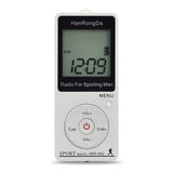 HRD-602-Digital-Display-FM-AM-Mini-Sports-Radio-with-Step-Counting-Function-(White)