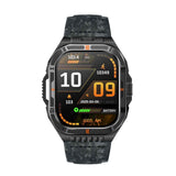 HT38 2.01 inch IPS Square Screen Smart Sports Watch Supports Bluetooth Call, Health Monitoring, LED Flashlight(Camouflage Blue Silicone Strap)