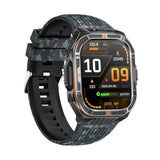 HT38 2.01 inch IPS Square Screen Smart Sports Watch Supports Bluetooth Call, Health Monitoring, LED Flashlight(Camouflage Blue Silicone Strap)