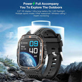 HT38 2.01 inch IPS Square Screen Smart Sports Watch Supports Bluetooth Call, Health Monitoring, LED Flashlight(Black Silicone Strap)