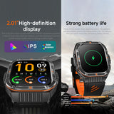 HT38-2.01-inch-IPS-Square-Screen-Smart-Sports-Watch-Supports-Bluetooth-Call,-Health-Monitoring,-LED-Flashlight(Black-Silicone-Strap)