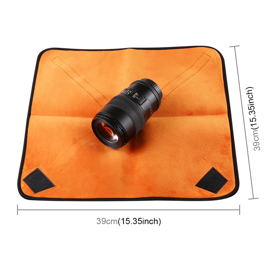 Hundred-folding-Cloth-Photography-Camera-SLR-Liner-Lens-Bag-Thickening-Wrapped-Cloth-Plus-Velvet,-Size:-40x40cm-(Orange)