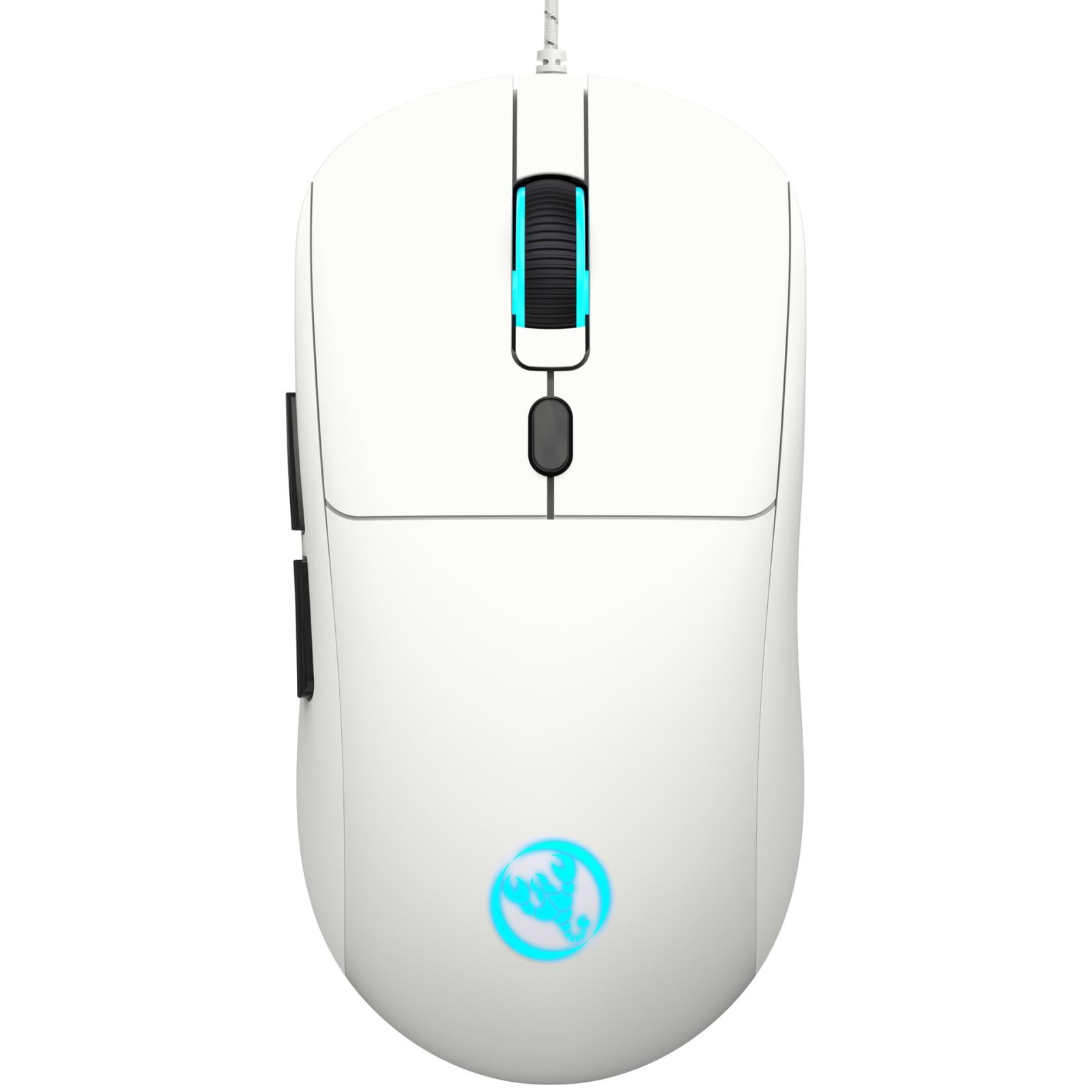 HXSJ-X200-3600DPI-Colorful-Luminous-Wired-Mouse,-Cable-Length:-1.5m(White)
