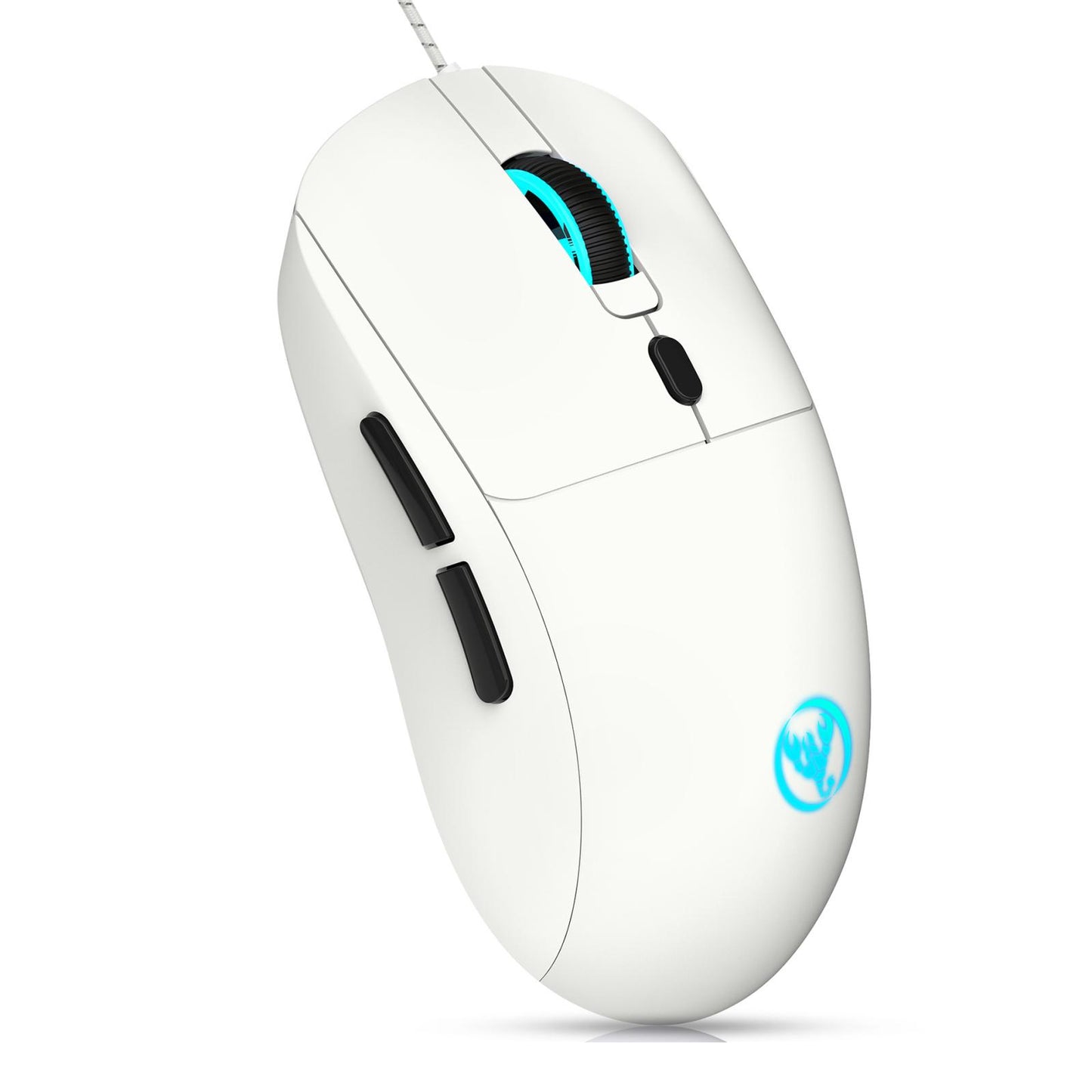 HXSJ-X200-3600DPI-Colorful-Luminous-Wired-Mouse,-Cable-Length:-1.5m(White)