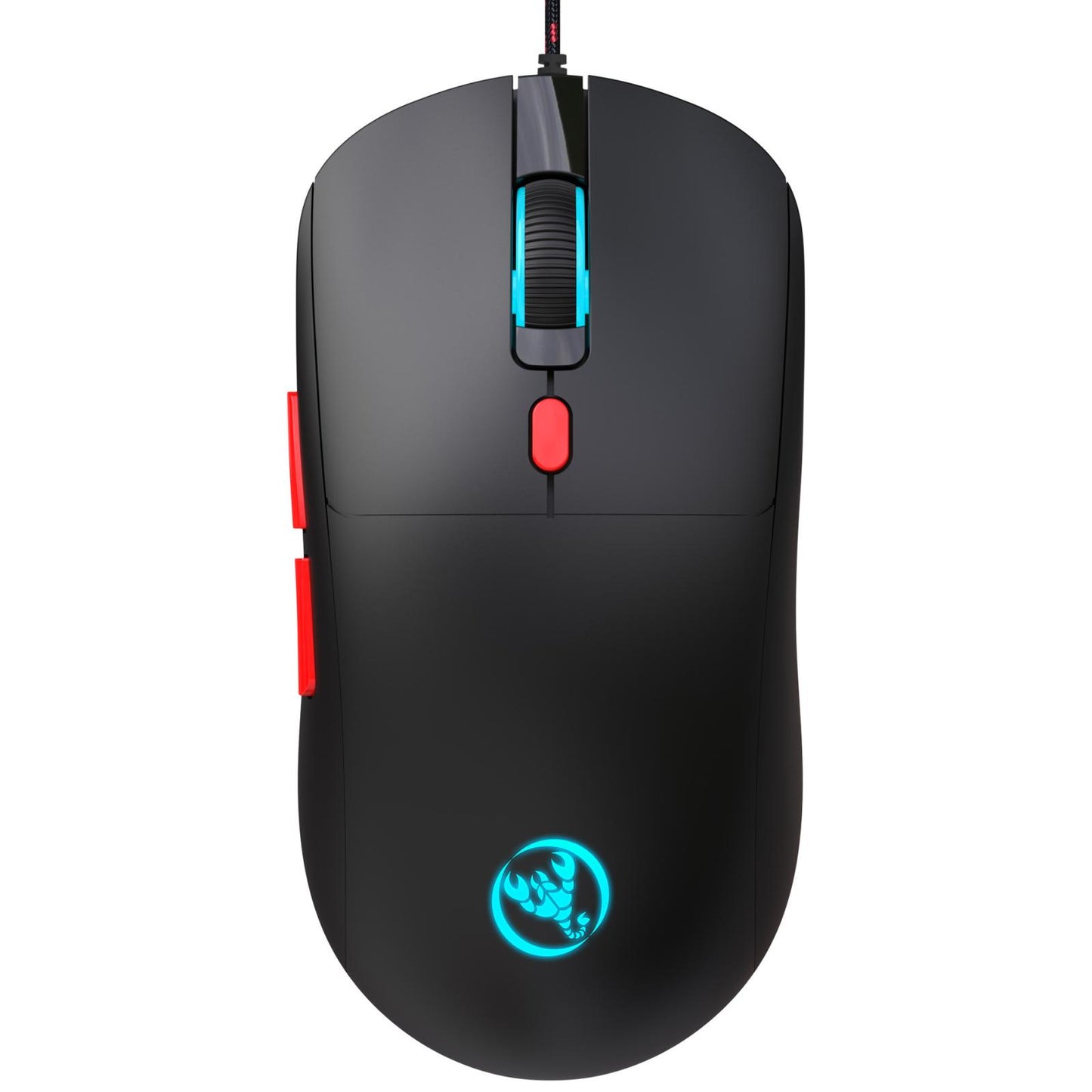 HXSJ-X200-3600DPI-Colorful-Luminous-Wired-Mouse,-Cable-Length:-1.5m(Black)