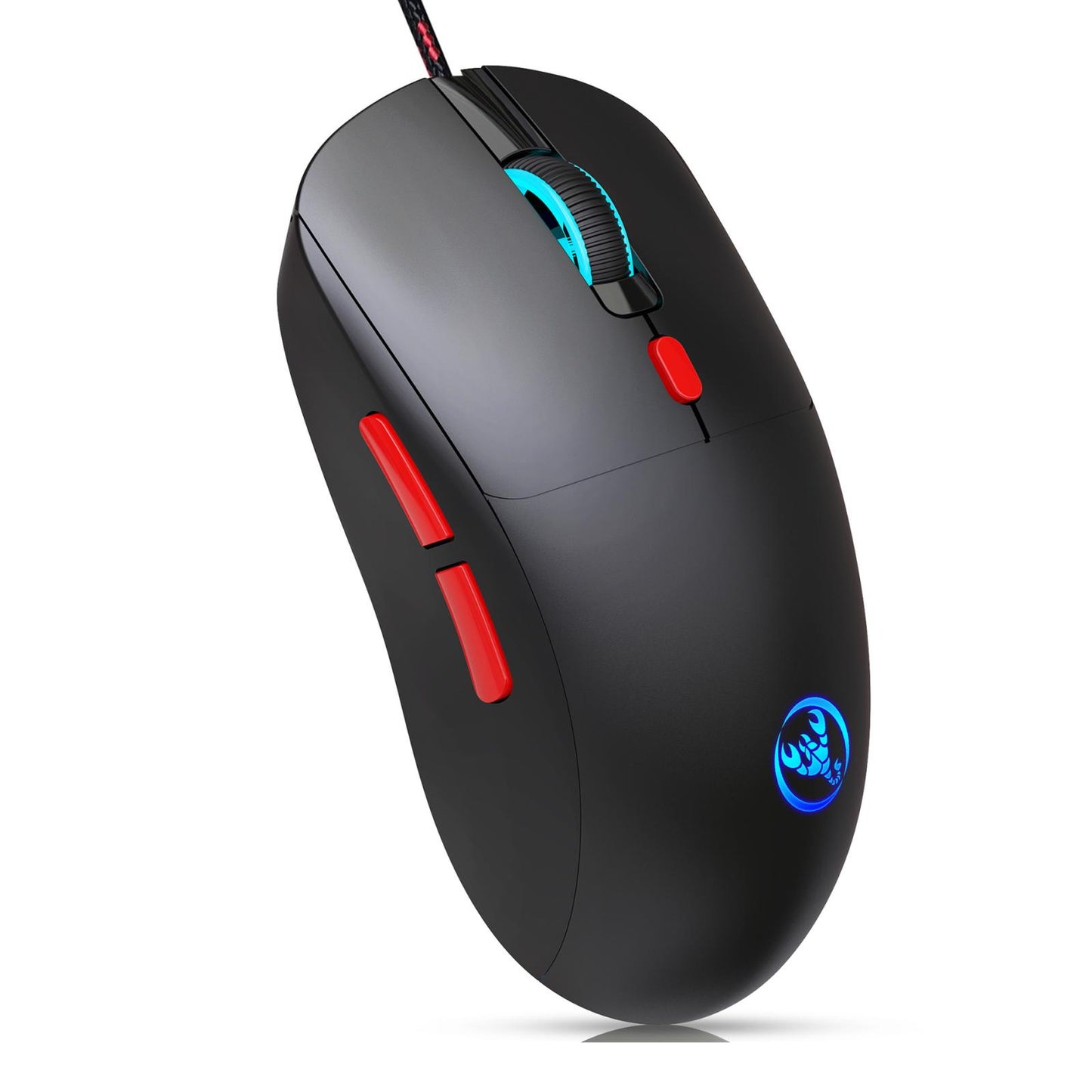 HXSJ-X200-3600DPI-Colorful-Luminous-Wired-Mouse,-Cable-Length:-1.5m(Black)