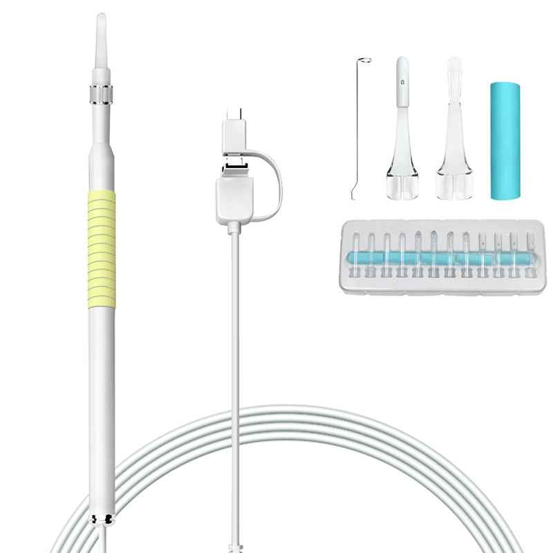 I98-1.3-Million-HD-Visual-Earwax-Clean-Tool-Endoscope-Borescope-with-6-LEDs,-Lens-Diameter:-5.5mm-(Yellow)