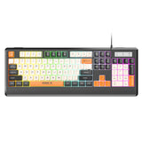 AK-100-Wired-USB-Rainbow-Backlit-Color-Block-Keycap-Keyboard(Black)