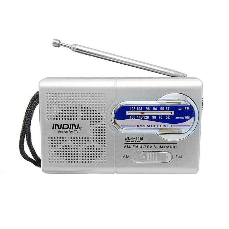 INDIN-BC-R119-Portable-AM/FM-Radio-for-Seniors-530-1610KHz-AM-&-88-108MHz-FM-Lightweight-Emergency-Radio(Silver)