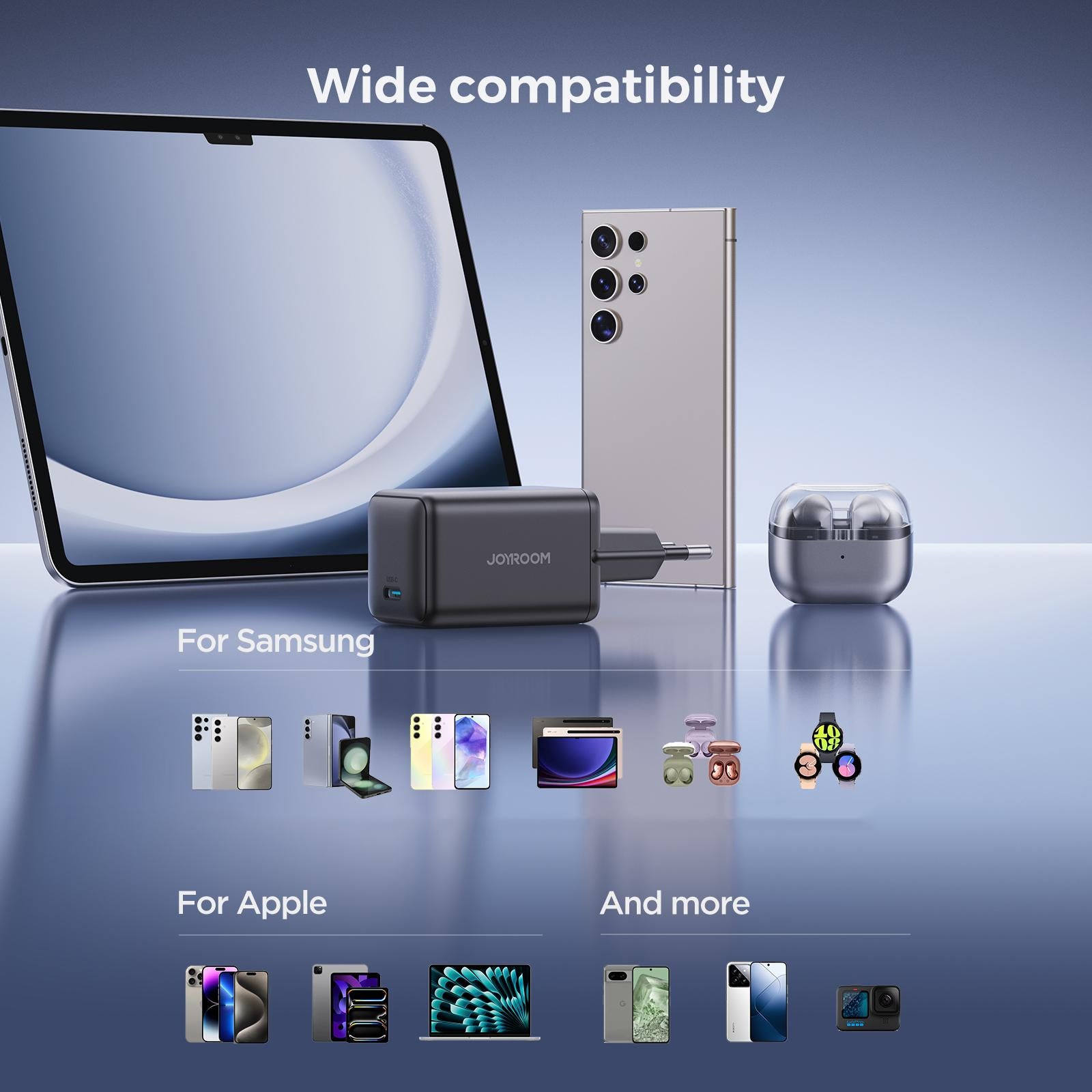 JOYROOM-TCG18-65W-GaN-USB-C-/-Type-C-Port-Mini-Charger,-Plug:EU-Plug(Black)